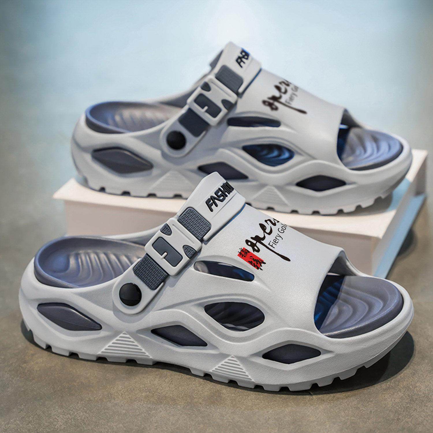 潮牌夏季男士外穿防滑防臭拖鞋开车两用踩屎感软底45大尺码沙滩凉,流行男鞋,休闲拖鞋,淘宝优惠券,粉丝福利购,淘宝优惠卷