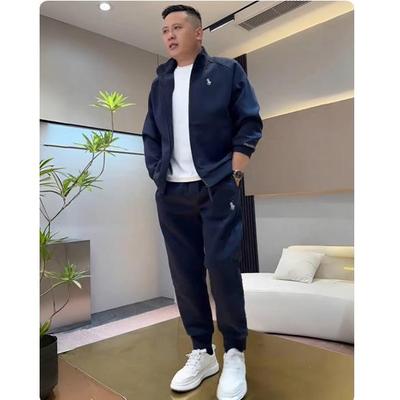 轻奢简约高级感运动套装男士时尚潮流重磅连帽外套束脚卫裤两件套