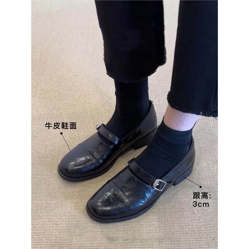 新款强推！圆头覆古风粗跟通勤单鞋女英伦风一字扣玛丽珍鞋小皮鞋,女鞋,雨鞋,淘宝优惠券,粉丝福利购,淘宝优惠卷