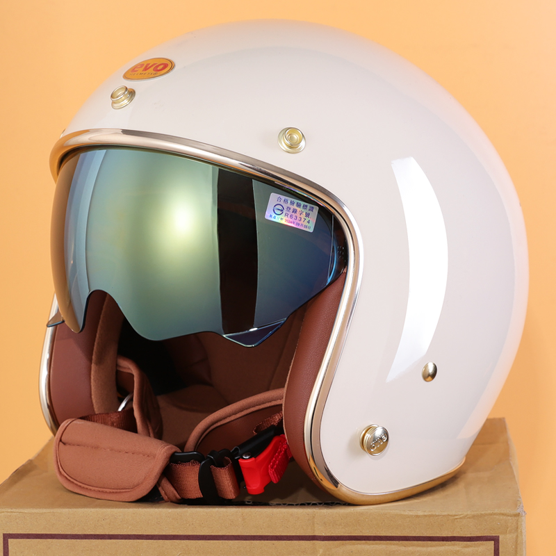 台湾男女通用头盔evo复古盔