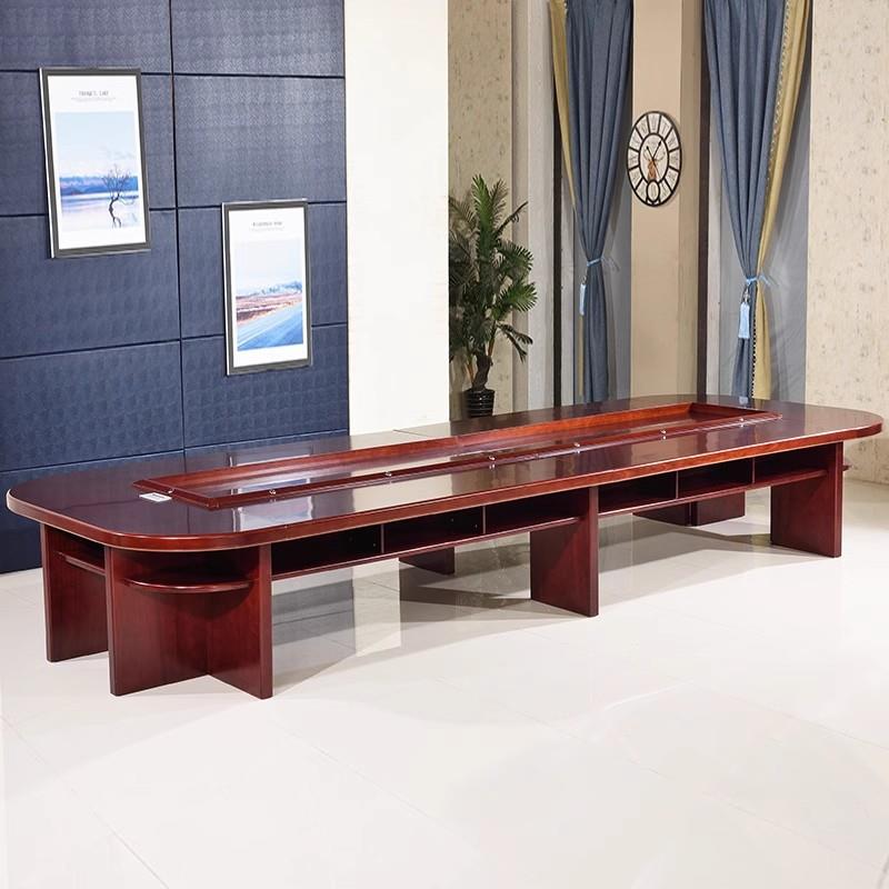 哇噢型皮会桌油漆实木会议台会议室桌椅高档椭圆形长大议桌办公家