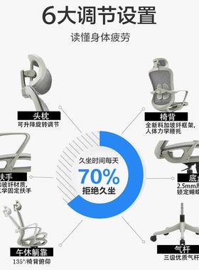 办公椅椅调节腰托久坐工学升降靠转椅座椅AH2308制人体工学椅背办