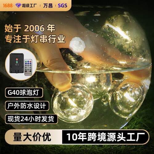 万昌LED球泡灯G4派太阳能灯串户外露营花0园NRS庭院民俗古对复装