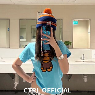 CTRL COLLECTION 26SS美式卡通猴子短袖女 小版型修身显瘦短款T恤