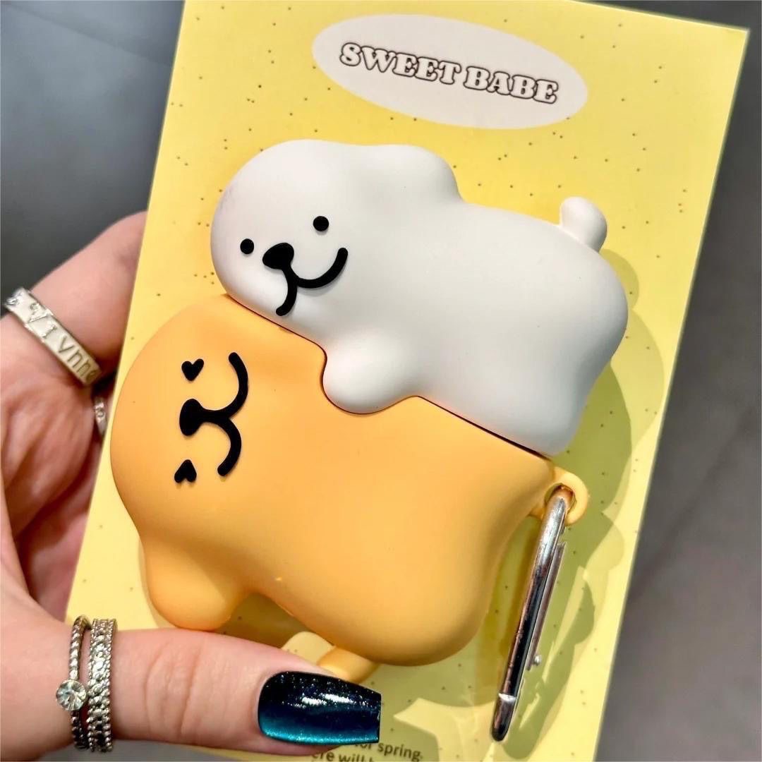 可爱拥抱小狗适用airpods pro2无线蓝牙耳机套苹果五代硅胶保护壳