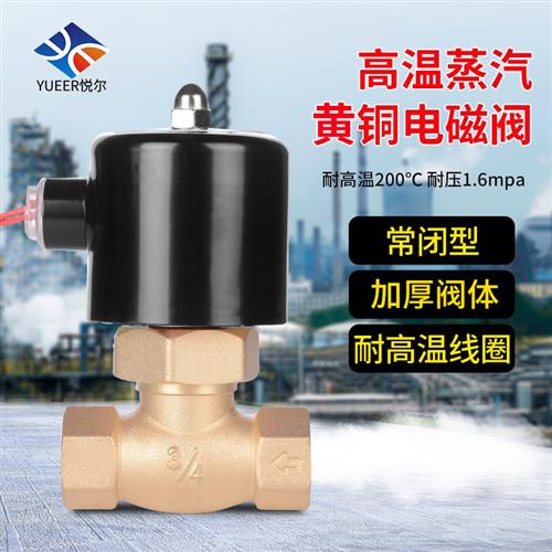 高温蒸汽电磁阀2L铜电磁控制阀US电子高压阀管道开关220v 24v
