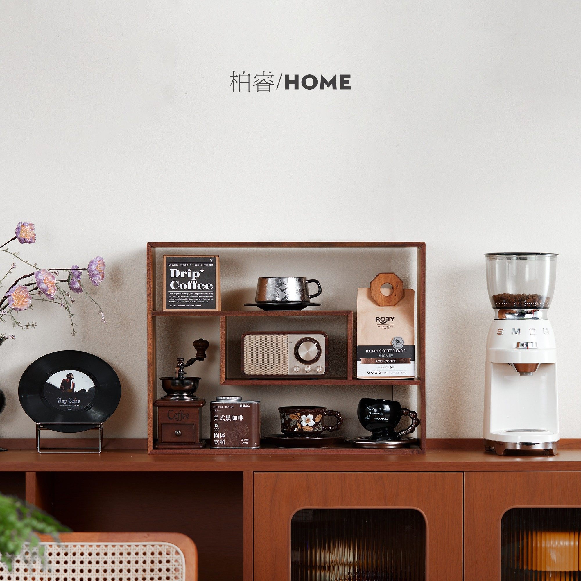 实木桌面收纳置物架水杯收纳架杯子轻奢复古木质家用台面展示架,收纳整理,整理架/置物架/收纳架,淘宝优惠券,粉丝福利购,淘宝优惠卷