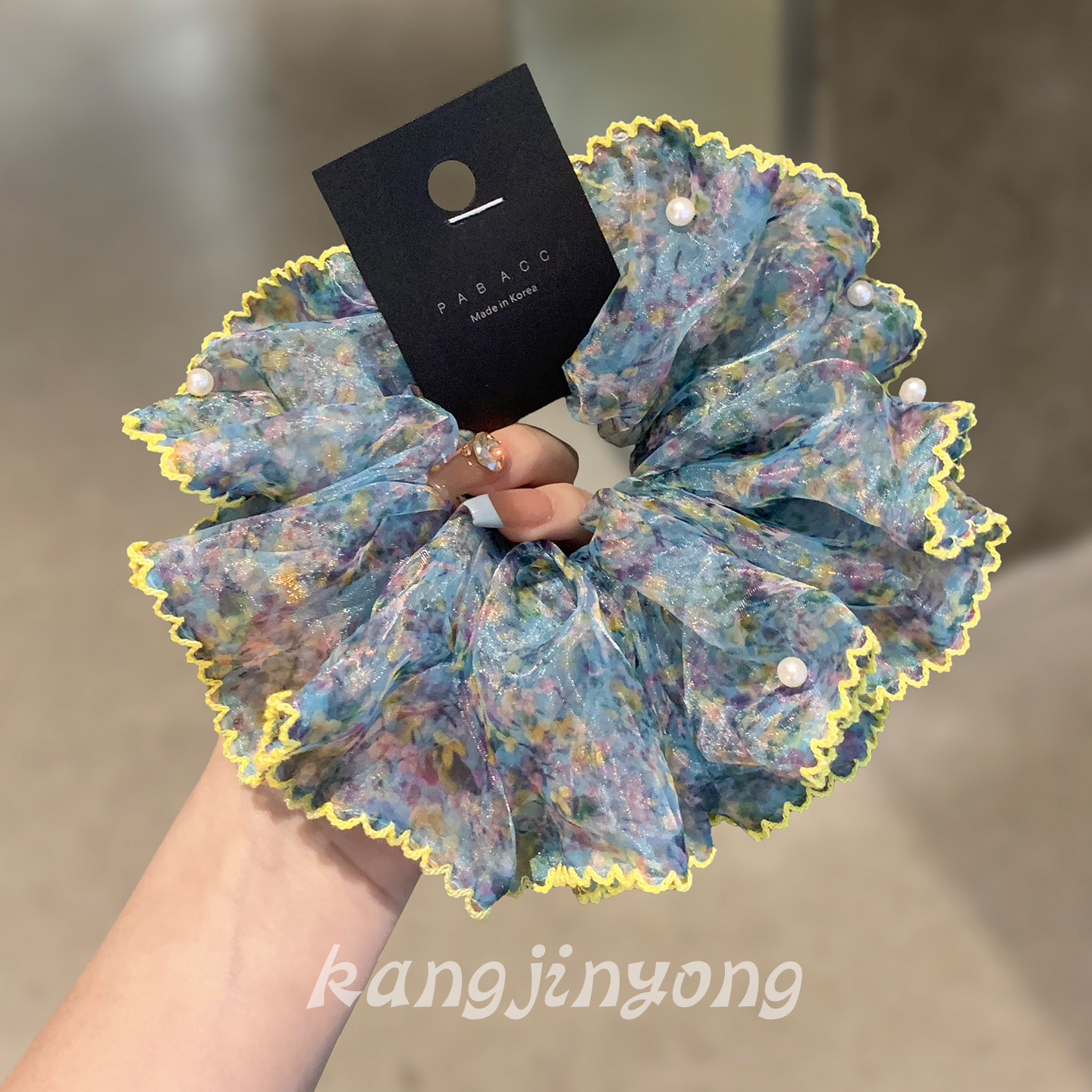 莫奈花园~韩式清新碎花纱面发绳