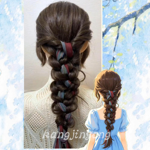 谁还没扎这个丝带编发？油画风