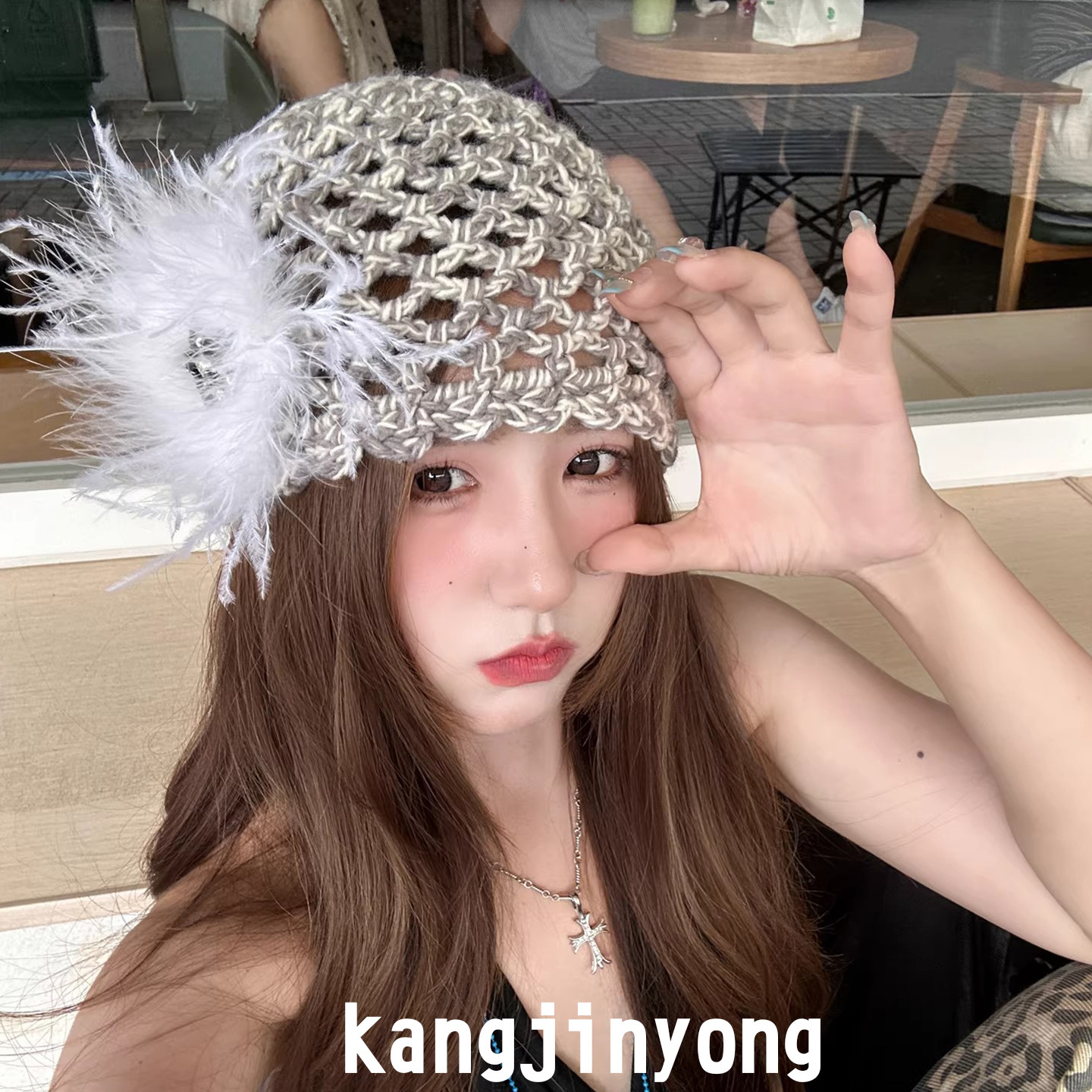 法式高级感手工编织羽毛针织帽女2026新款复古民族风镂空堆堆帽,服饰配件/皮带/帽子/围巾,帽子,淘宝优惠券,粉丝福利购,淘宝优惠卷