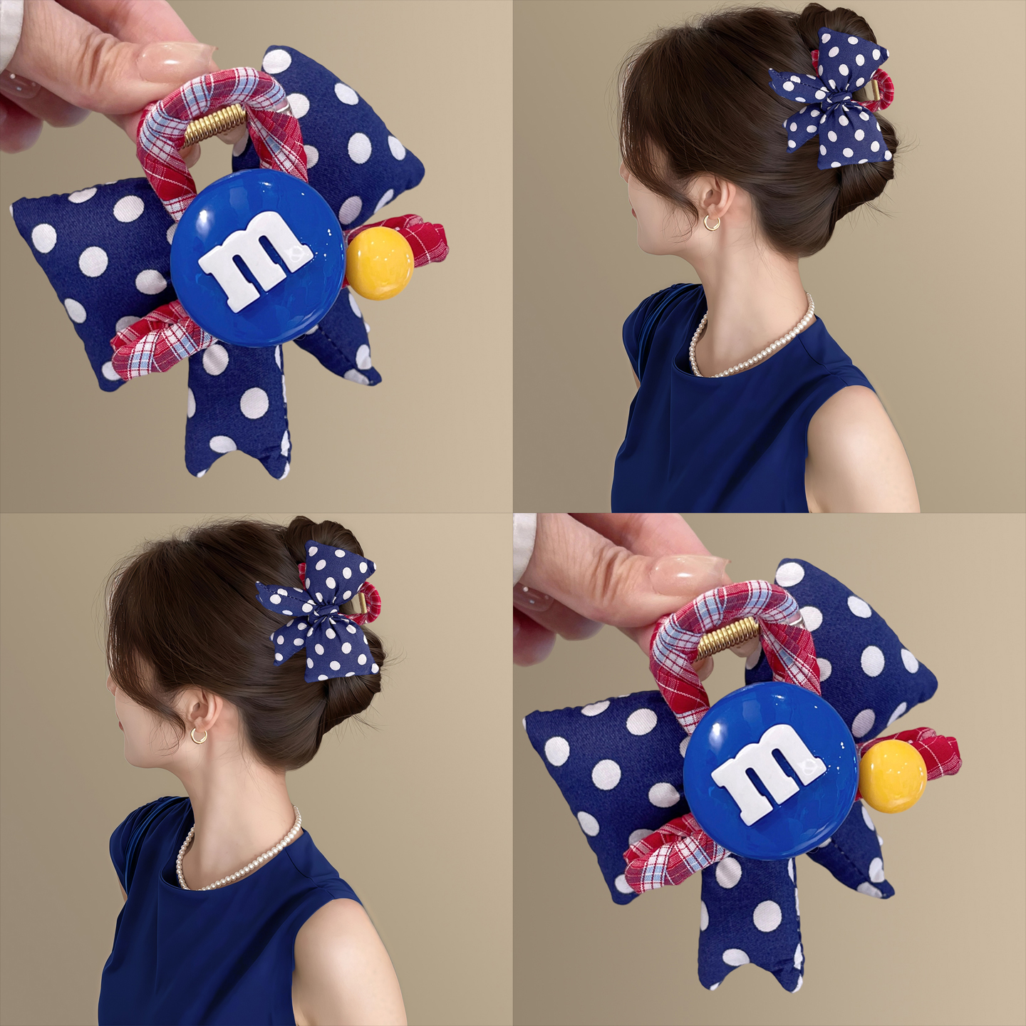 扁头救星~可爱m豆抓夹女2025新款