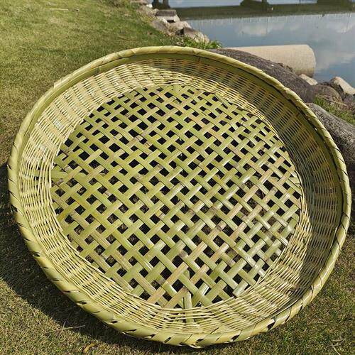 竹编豆腐筛子大孔眼漏筛网圆晾晒稻谷竹簸箕竹制品农家蓝子道具筐