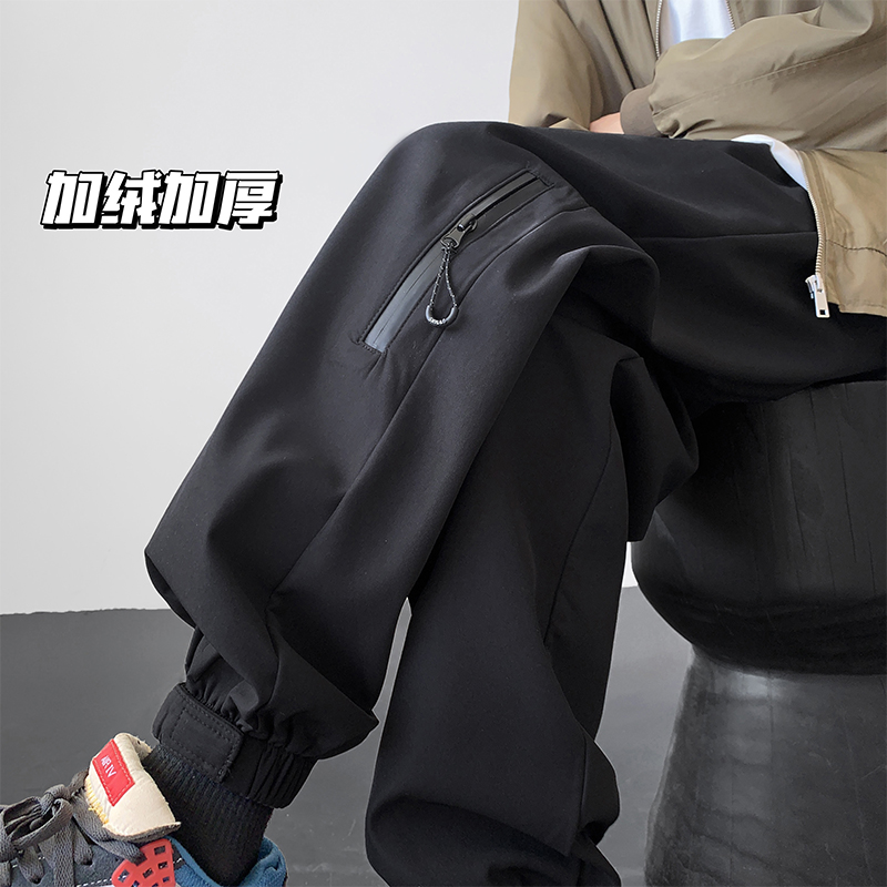 骆驼加绒防水冲锋裤男冬季加厚工装宽松束脚运动休闲裤子男款登山