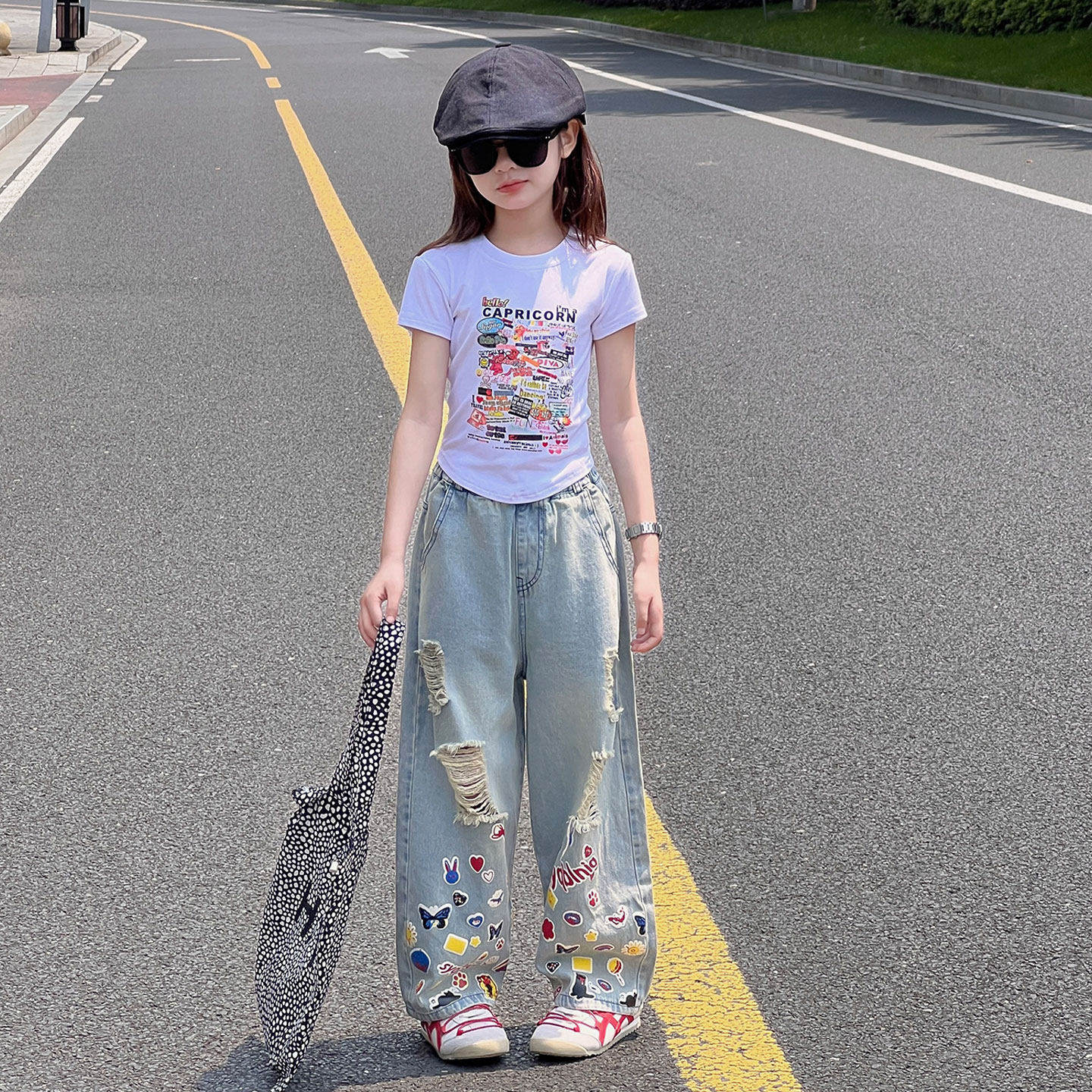 专柜女童t恤短袖2026新款儿童上衣夏季洋气巨好看女大童体恤短款