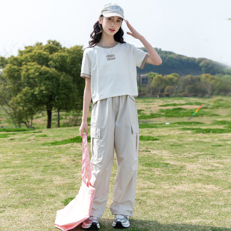 专柜女童夏装套装2026新款中大童洋气休闲女孩夏季超好看工装裤两