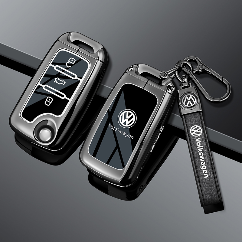 适用大众速腾钥匙套朗逸宝来途观POLO桑塔纳帕萨特老款车用包扣壳