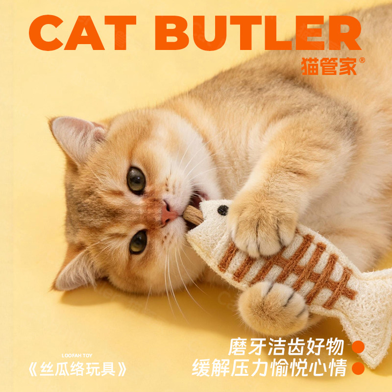 丝瓜络猫咪玩具自嗨洁牙磨牙