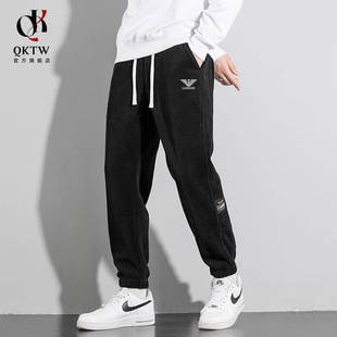 男2025秋冬新款 户外运动裤 灯芯绒宽松大码 高档时尚 长裤 束脚休闲裤