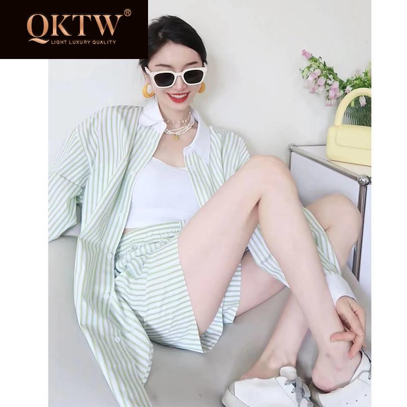 港味复古运动套装女夏防晒休闲度假两件套减龄