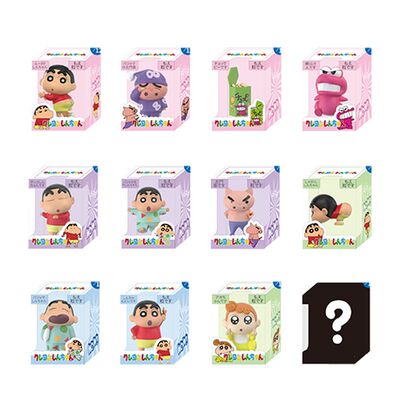 正版简动文创蜡笔小新米粒第一弹公仔盲盒左卫门鳄鱼山睡衣小新