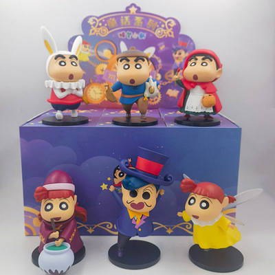 正版52toys蜡笔小新童话系列盲盒手办公仔可爱美人鱼桌面摆件礼物
