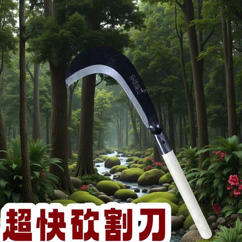 锰钢手工锻打弯镰除草开路砍柴
