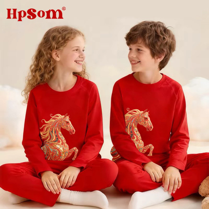 马年红色儿童内衣套装秋衣裤本命年2026家居服睡衣男女孩保暖女童,童装/婴儿装/亲子装,内衣套装,淘宝优惠券,粉丝福利购,淘宝优惠卷