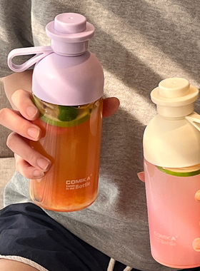 comika口咔缤纷糖果杯带盖透明玻璃水杯高颜值INS风随行便携咖啡