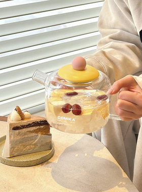 comika口咔元气水壶高硼硅玻璃耐高低温大容量颜值泡冷花茶漏养生