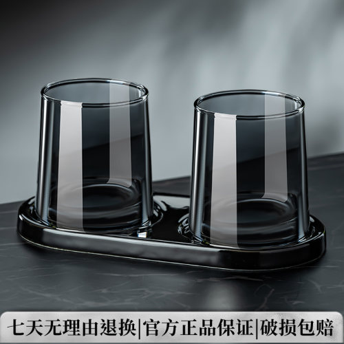 【加厚带底座】酒店玻璃漱口杯子