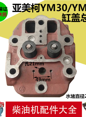 亚美柯YM30/YM32水冷单杠柴油机缸盖 缸盖总成 气缸盖