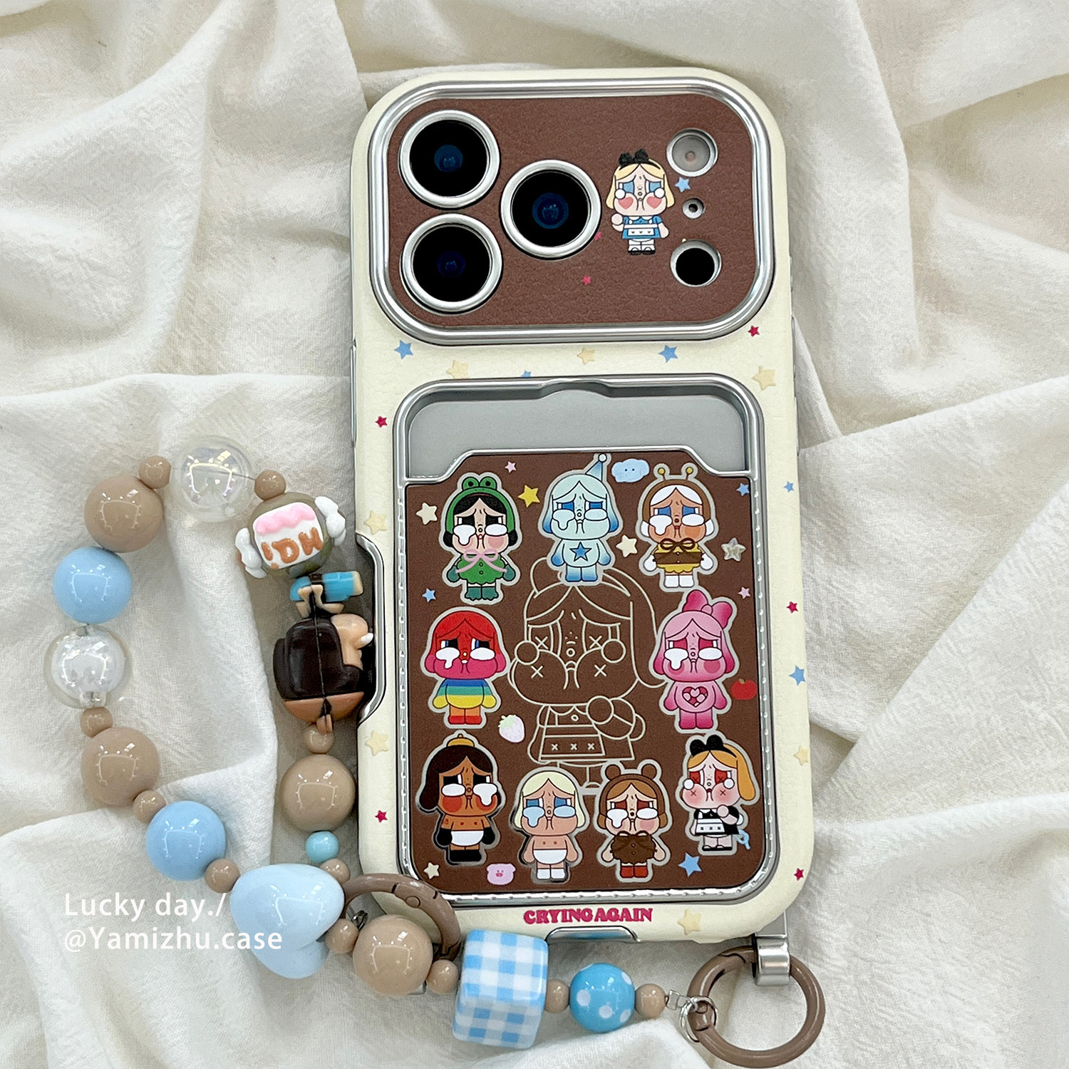 大视窗卡包可爱哭娃带链条适用iphone苹果17手机壳14pro小众16PRO新款女款13硅胶15ProMax防摔全包皮质软壳套,3C数码配件,手机保护套/壳,淘宝优惠券,粉丝福利购,淘宝优惠卷