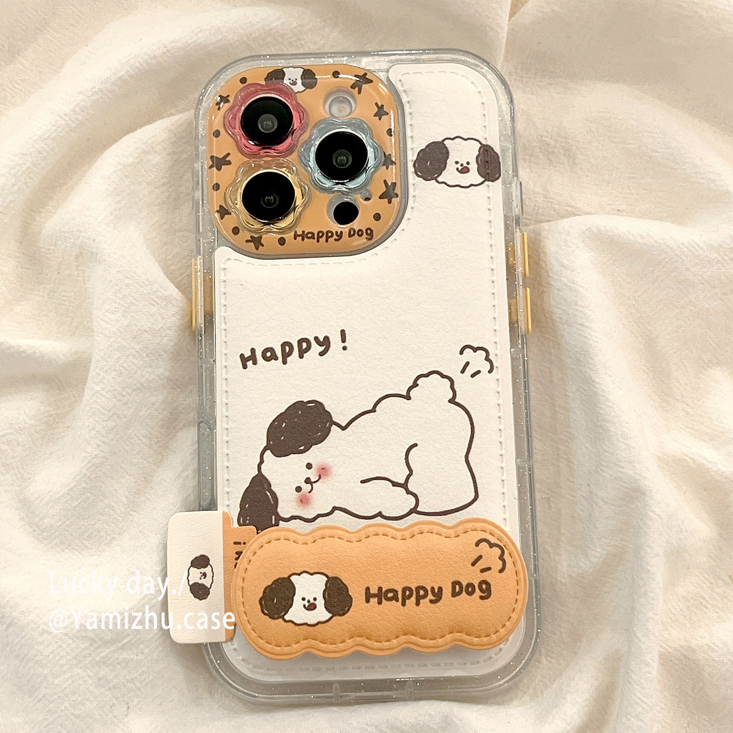 趣味可爱卡通小狗带支架适用苹果17PRO手机壳iPhone16ProMax新款皮质秋冬款15pro女小众13硅胶14防摔简约全包,3C数码配件,手机保护套/壳,淘宝优惠券,粉丝福利购,淘宝优惠卷