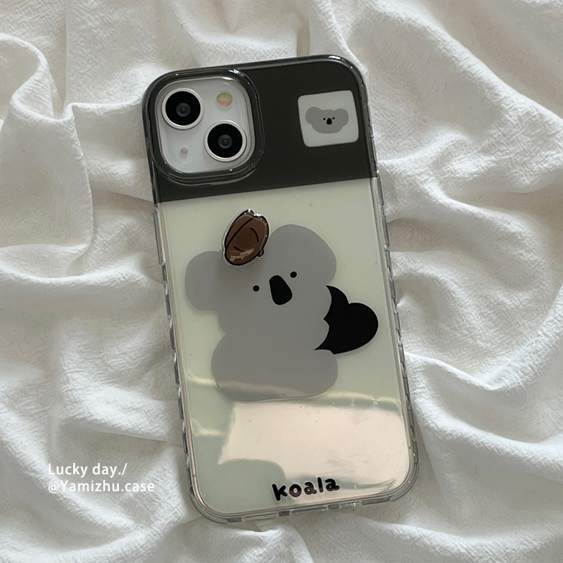 趣味可爱卡通考拉适用苹果16手机壳iPhone14pro小众16PRO新款创意13硅胶15ProMax女款12防摔简约男生全包软壳
