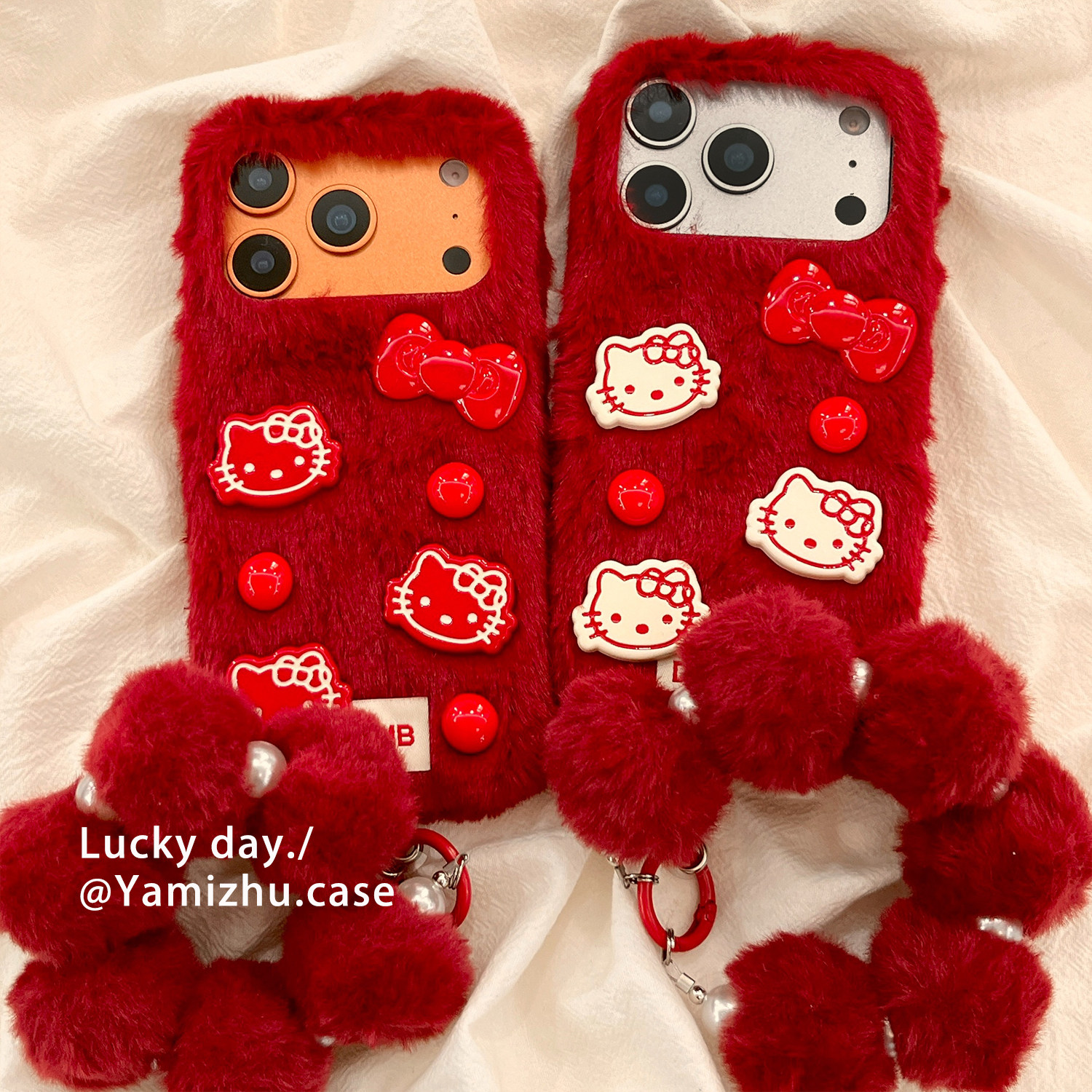 新年红色毛绒可爱卡通带挂绳适用苹果17PRO手机壳iPhone16ProMax新款网红15pro女款小众13硅胶14防摔全包情侣,3C数码配件,手机保护套/壳,淘宝优惠券,粉丝福利购,淘宝优惠卷
