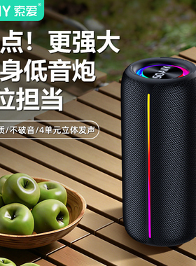 索爱蓝牙音响大音量2025新款低音炮家用户外便携小音箱高音质环绕