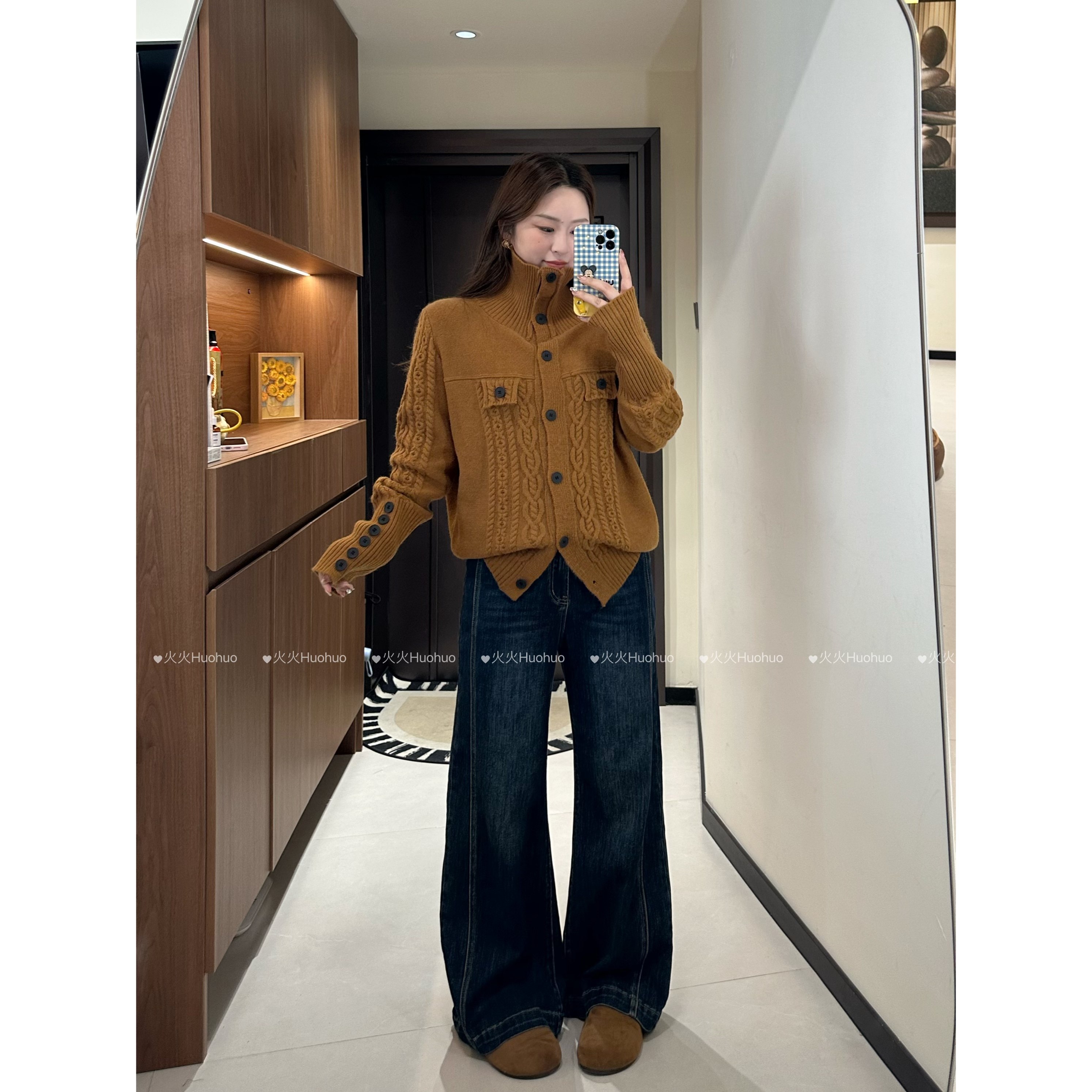 JY5006#设计小众复古麻花针织开衫女2026春秋宽松软糯毛衣外套,女装/女士精品,毛衣,淘宝优惠券,粉丝福利购,淘宝优惠卷