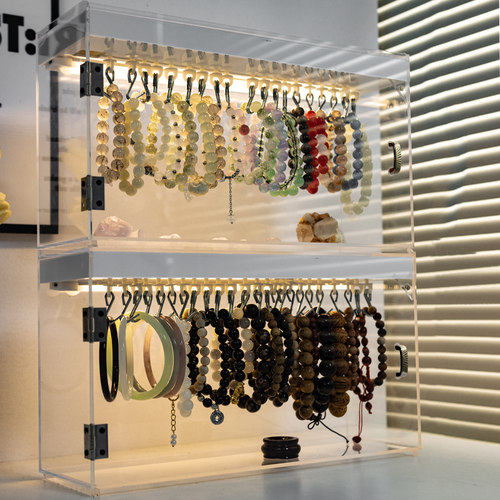 京极尼亚克力带灯手串展示柜