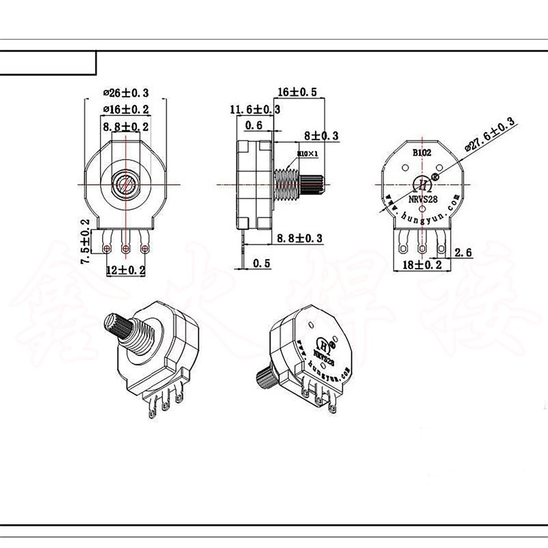 焊机电位器 RVS28GPq B472 双联电位器 2W4.7K 焊机电流调节开关