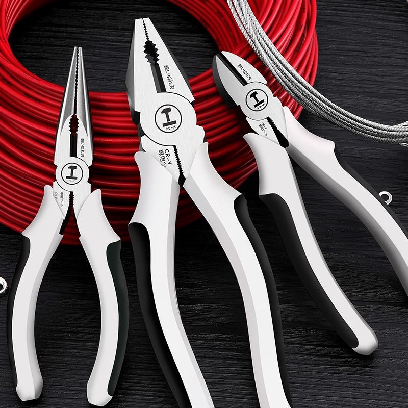 德国钢丝钳尖嘴老虎钳子小手工多功能6寸万用电工工具大全工业级