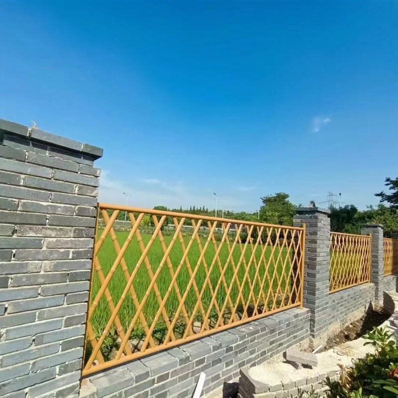 不锈钢仿竹护栏新农村建设户外菜园围栏花园绿化草坪竹篱笆栅栏杆