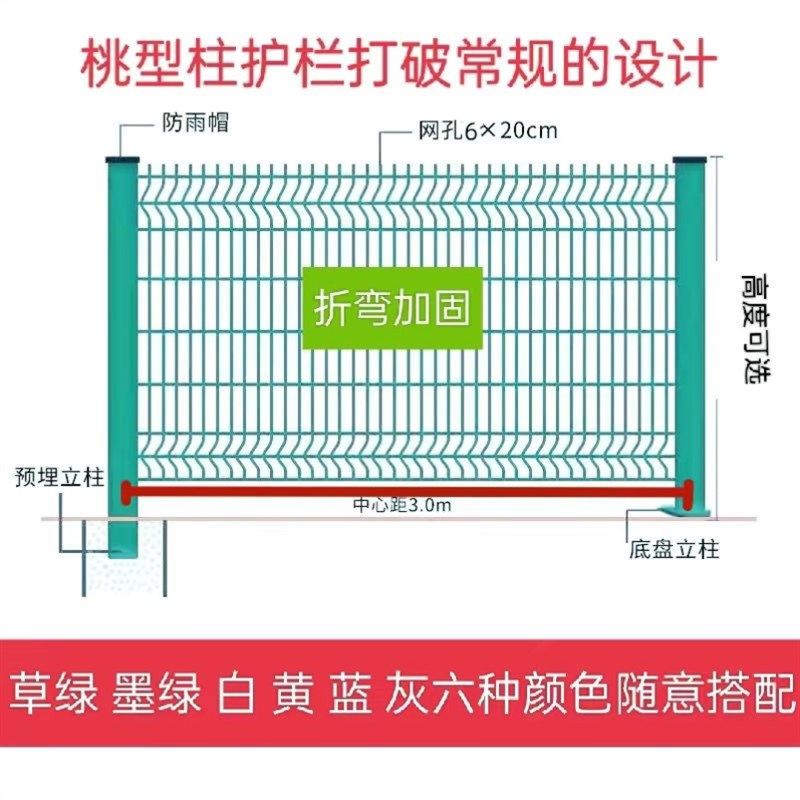 桃型柱铁丝网围栏围墙护栏钢丝户外院子围网防护隔离绿化铁网格网