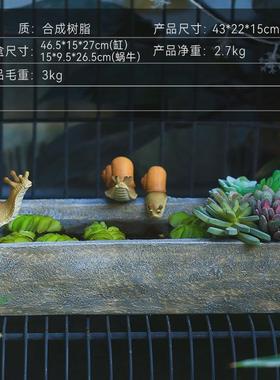 户外花园庭院摆件鸭子水培蜗牛花盆树脂雕塑田园创意装饰造景摆设