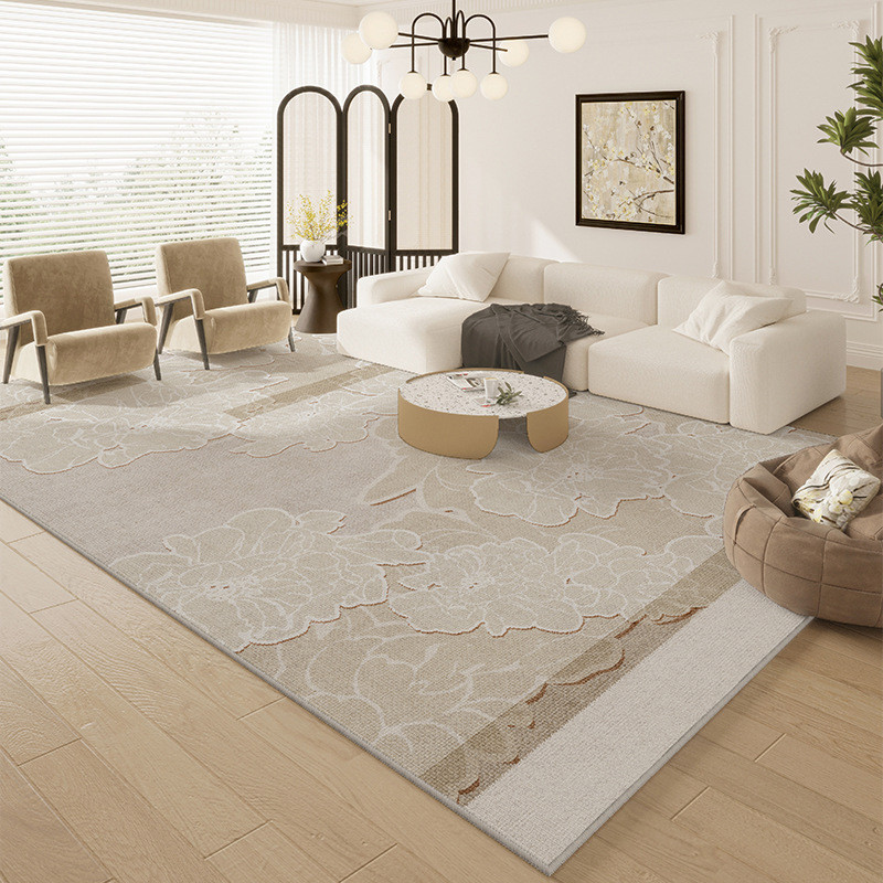 圈绒地毯客厅纯色2024新款轻奢可擦免洗高级防水简约茶几家用地垫