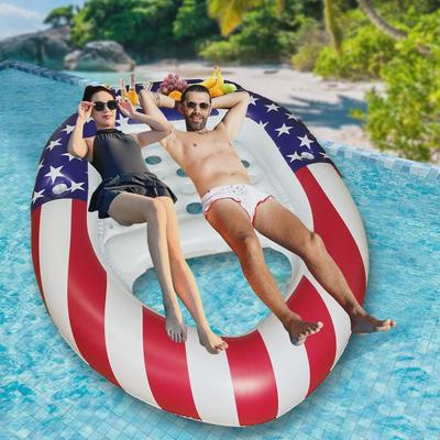 新款成人泳池漂浮物水上漂浮椅充气浮排泳池遮阳躺椅吊床晒黑床