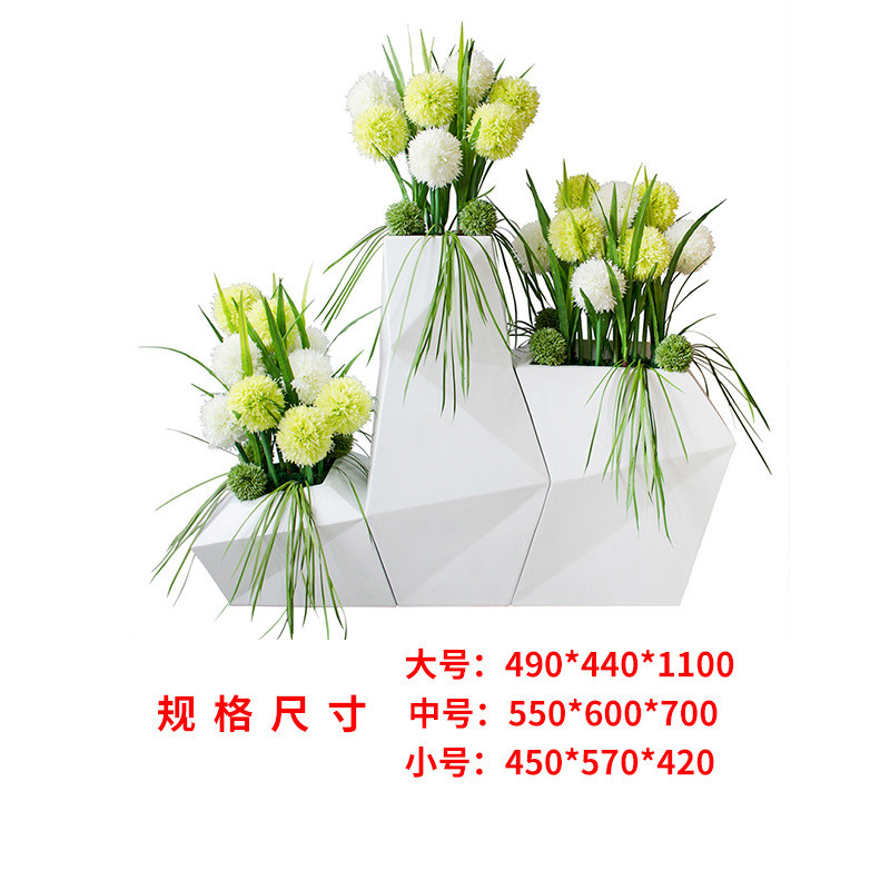 玻璃钢创意花盆室内装饰花瓶公园商场市政美陈花箱组合移动大种植