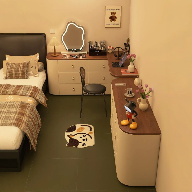 热销dde半包围梳妆台斗柜一体化妆桌轻奢高级感简约现代卧室主卧2