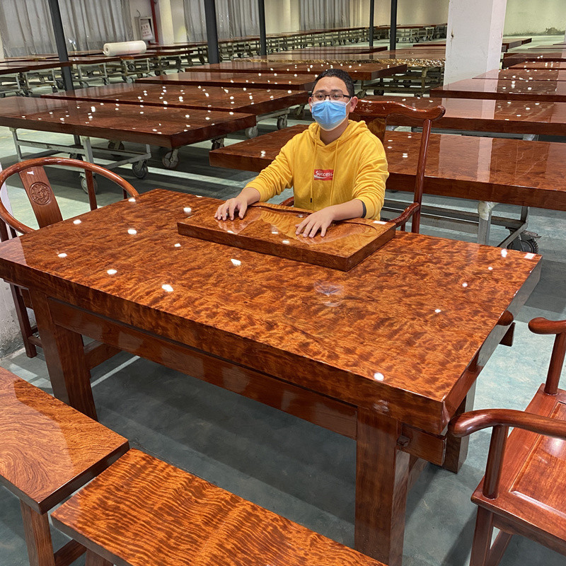 巴花大板实木原木茶桌奥坎茶台胡桃木老板桌办公桌面餐桌画案整块