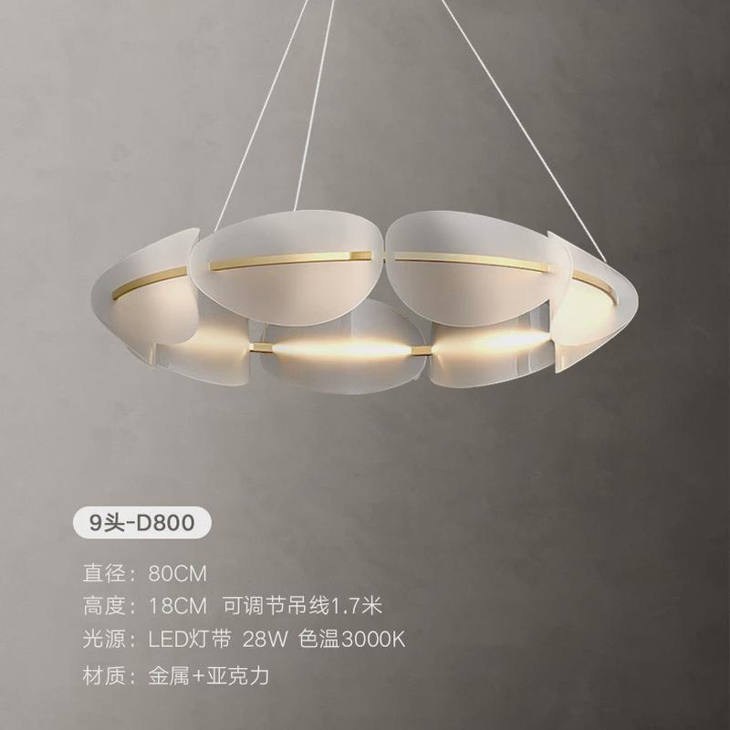 北欧现代客厅简约设计创意个性餐厅卧室轻奢样板房圆环形花瓣吊灯
