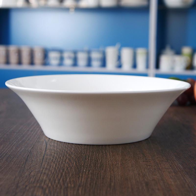 唐山优质骨瓷碗餐具纯白色家用大碗9英寸陶瓷沙拉碗色拉碗